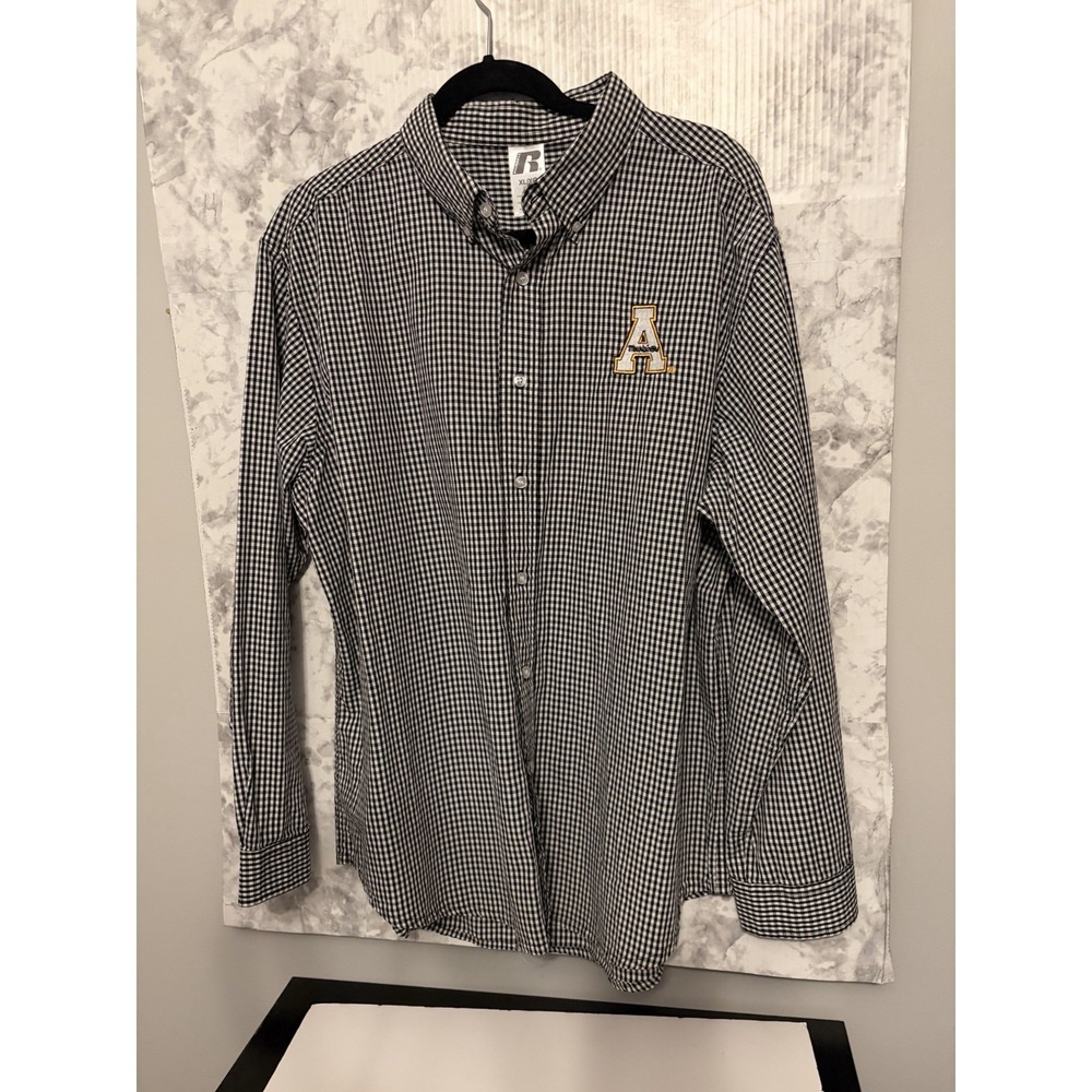 Appalachian State Mountaineers ButtonShirt Mens XL Black/White Football Russell